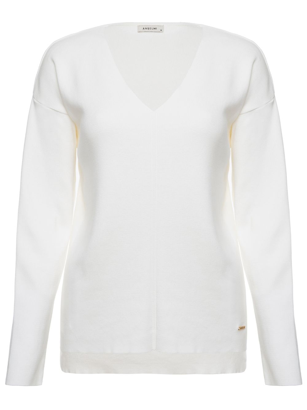 Anselmi — Blusa Minimal em Decote V Off White