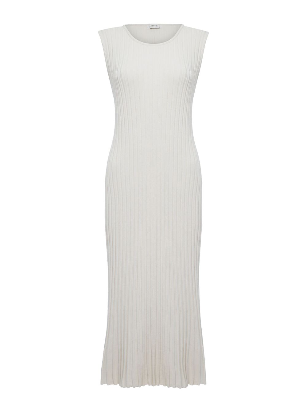 Anselmi — Vestido Midi Plissado Off White