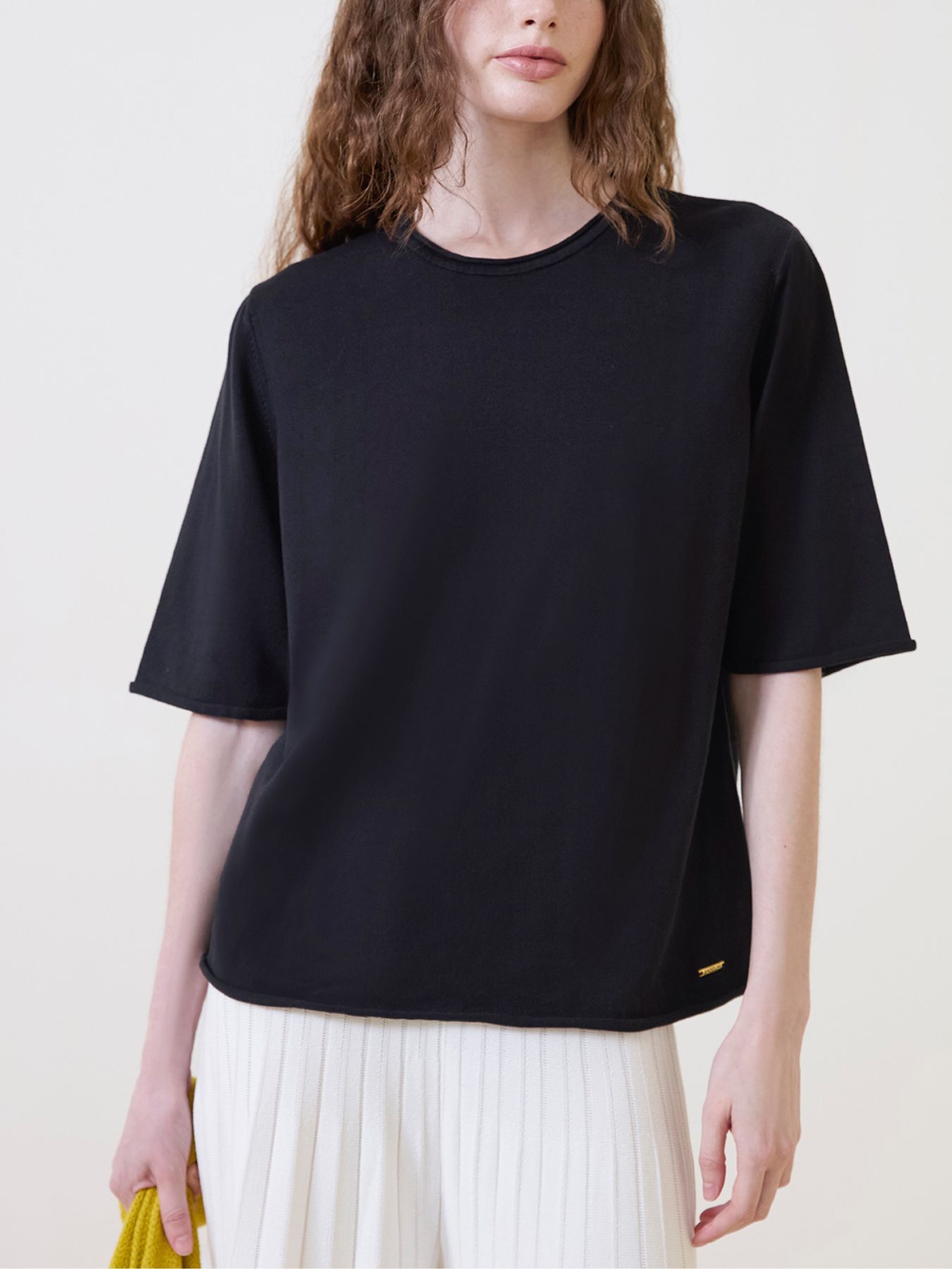 Blusa Básica Manga Rolinho Azul Meia Noite — Anselmi