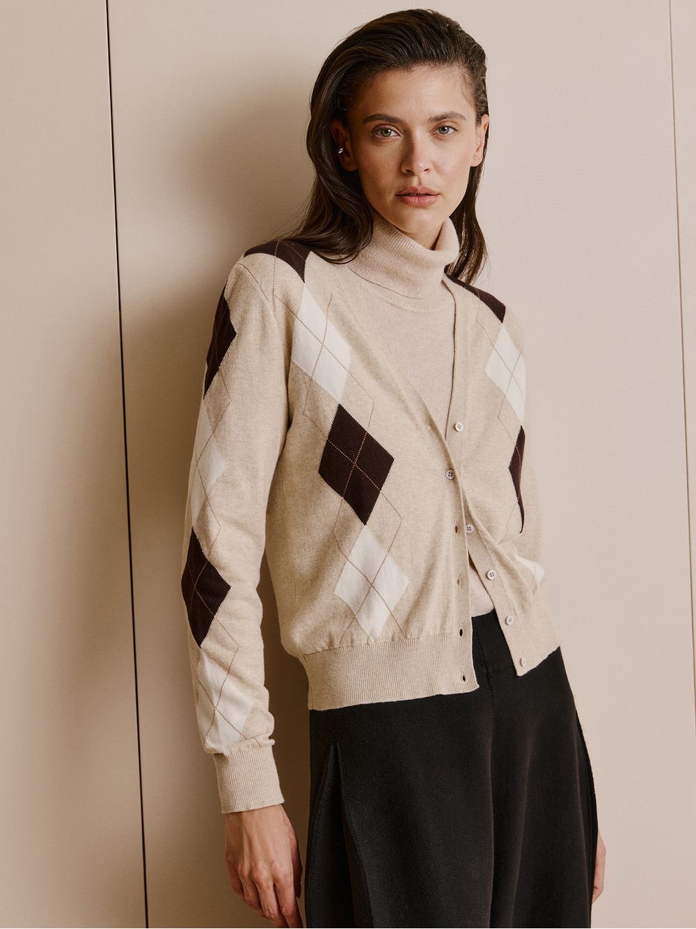 Anselmi — Cardigan Losango Bege