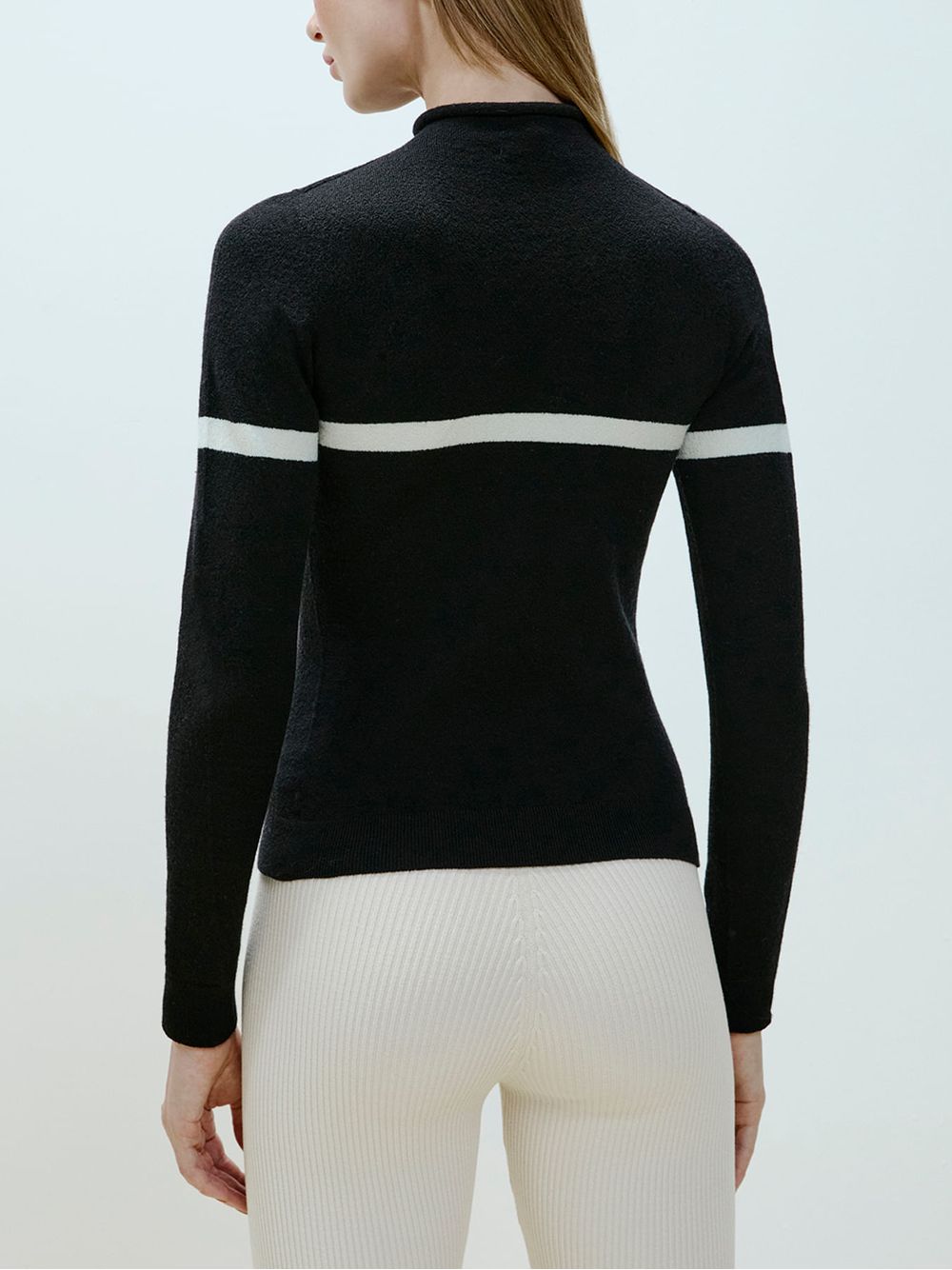 Anselmi — Pullover Floco de Neve em Lã Merino Preto