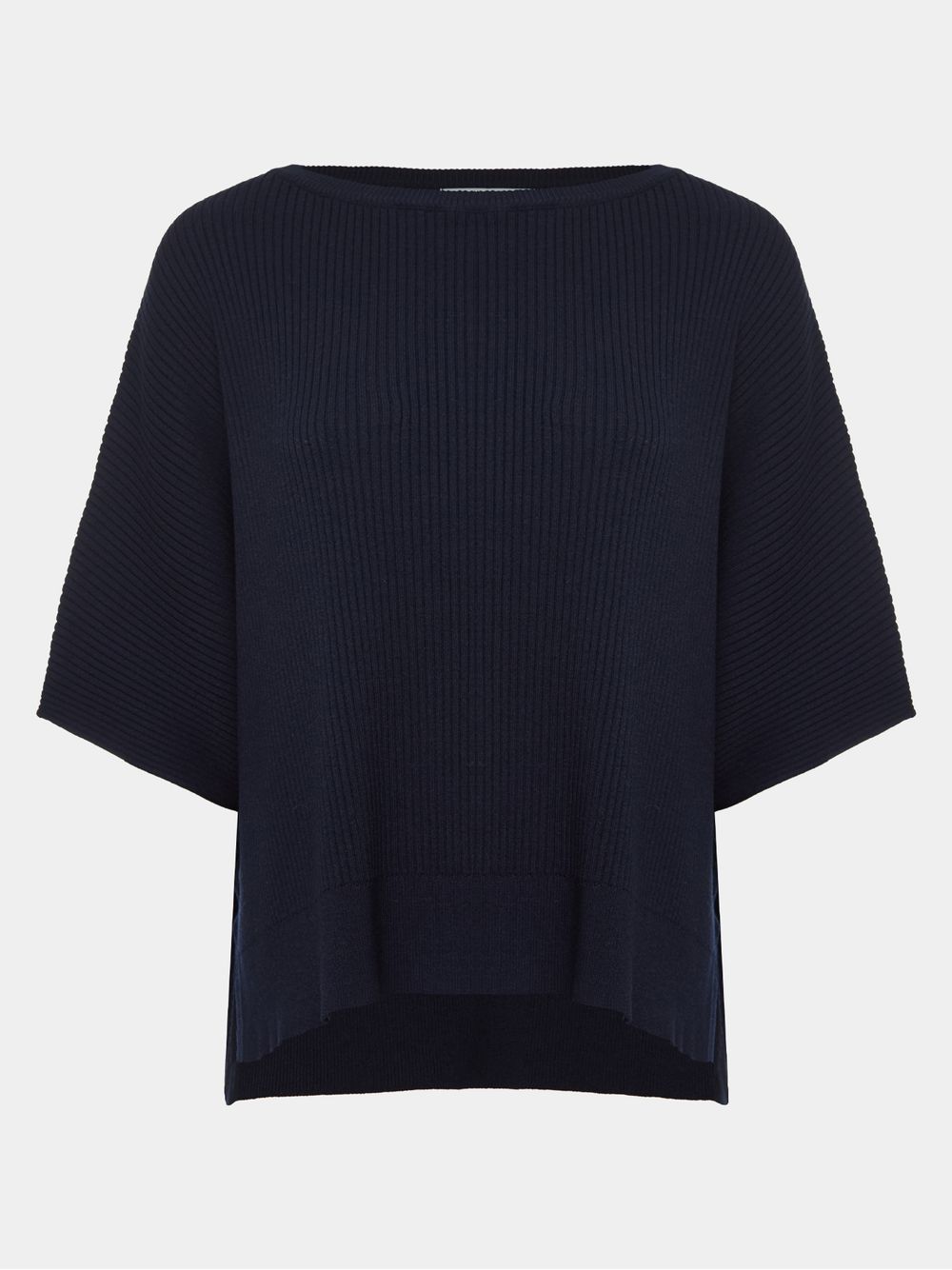 Anselmi — Blusa Ampla Canelada Azul Meia Noite