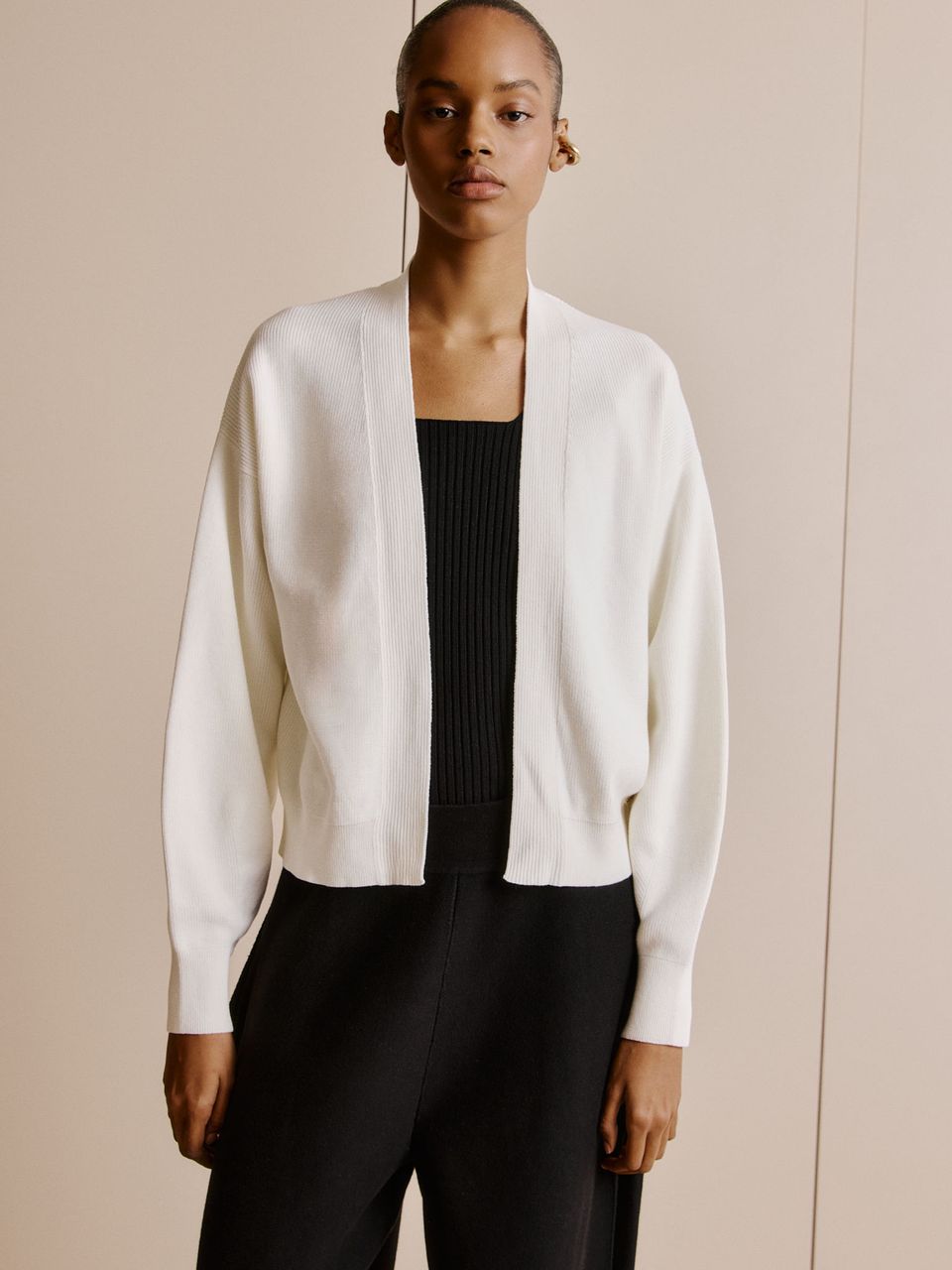 Casaco Curto Quadrado Off White