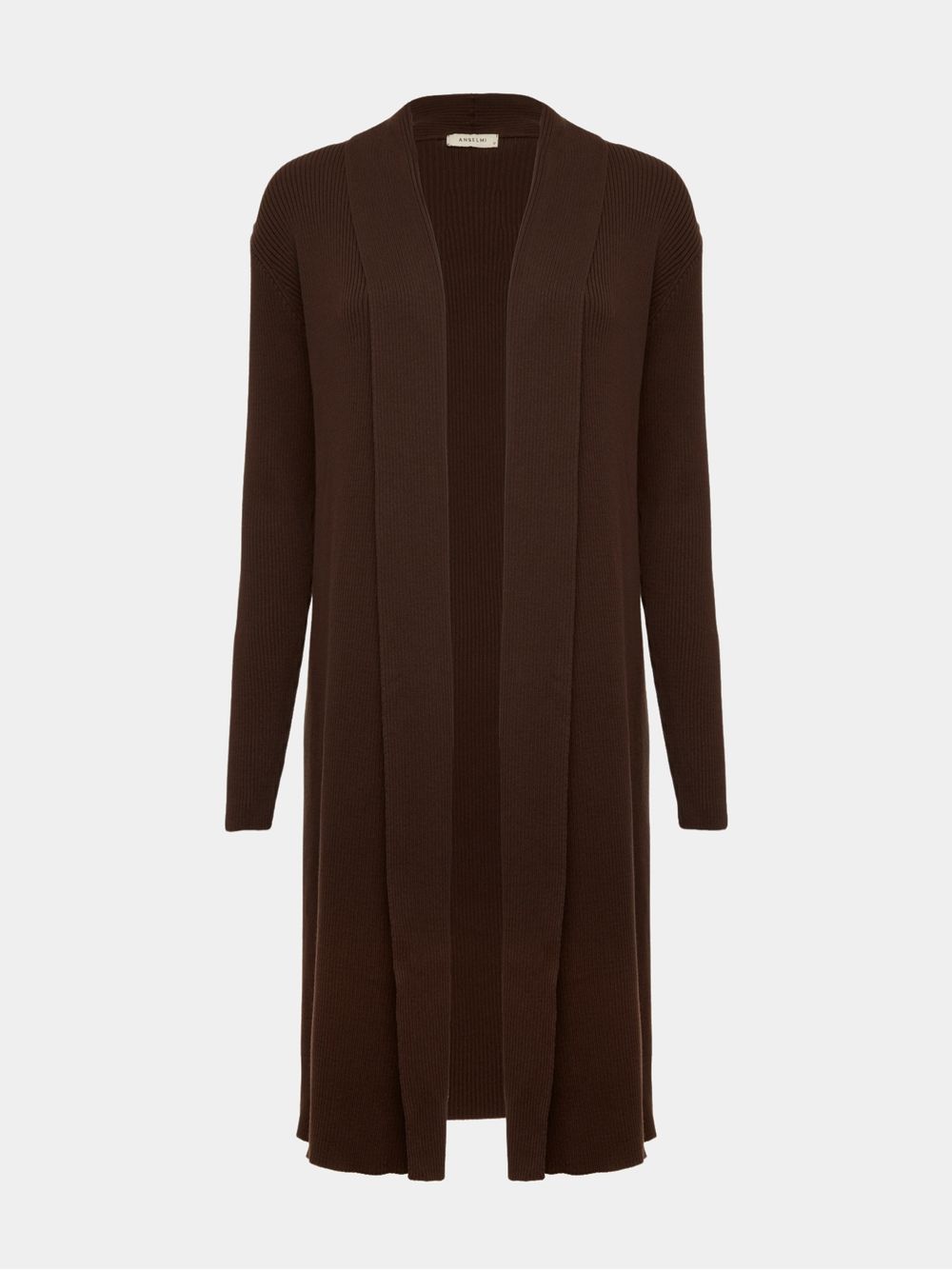 Anselmi — Cardigan Alongado com Fendas Chocolate