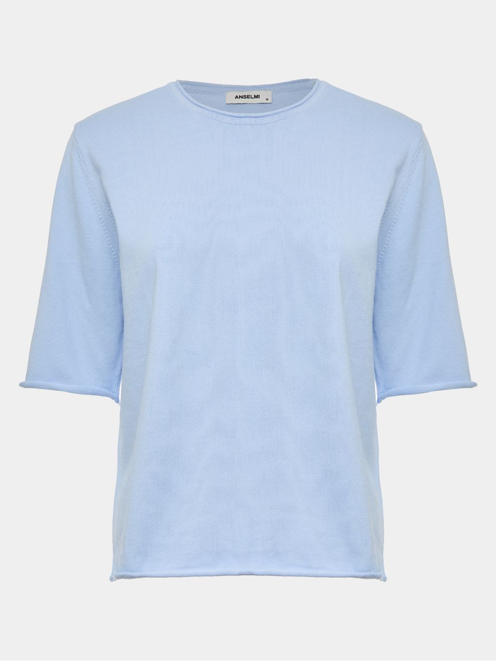 Anselmi — Blusa Básica Manga Rolinho Azul Gelo
