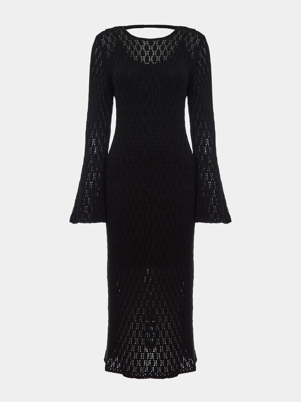 Anselmi — Vestido Midi Rede c/ Forro Preto