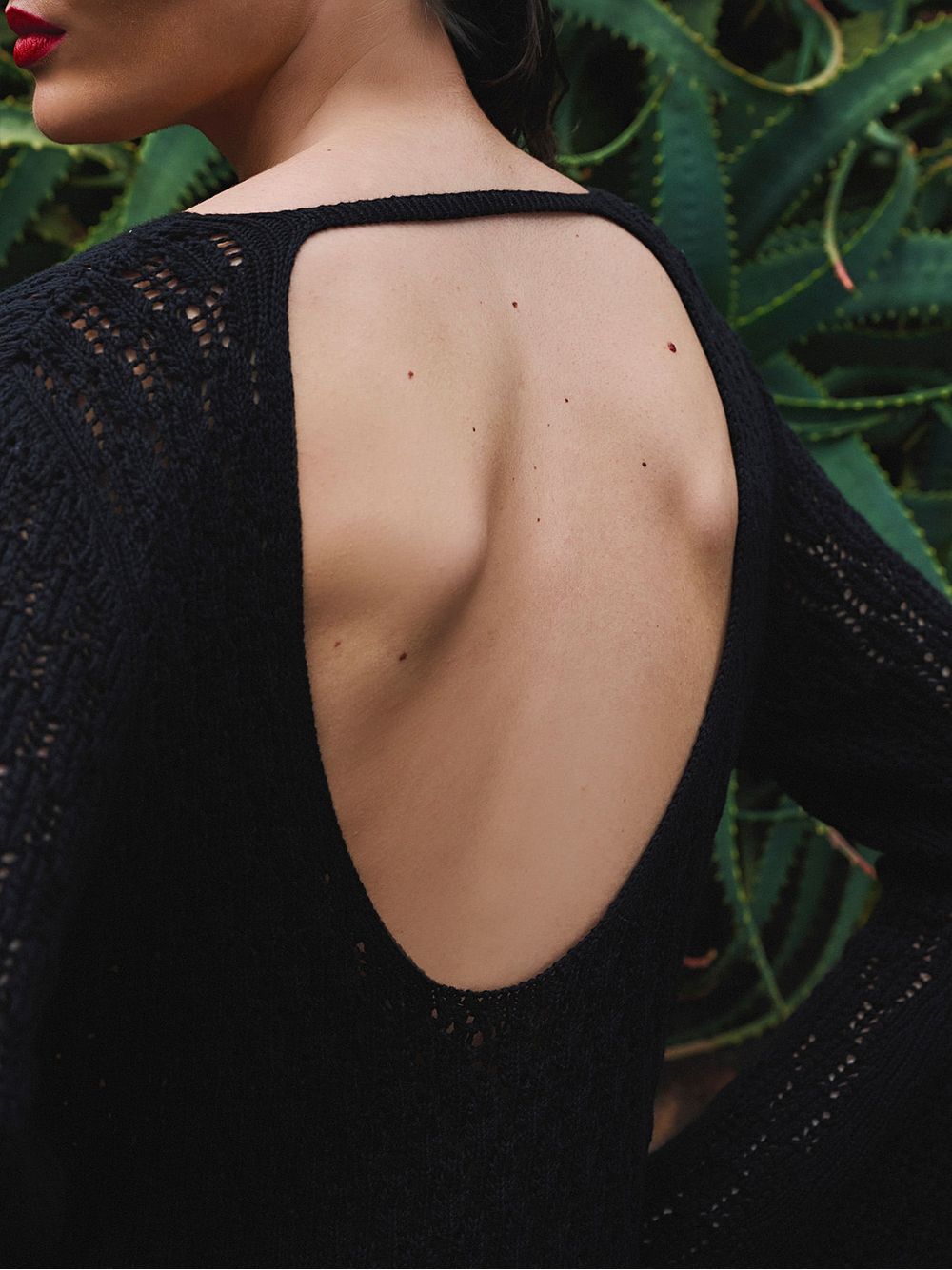 Anselmi — Vestido Midi Rede c/ Forro Preto