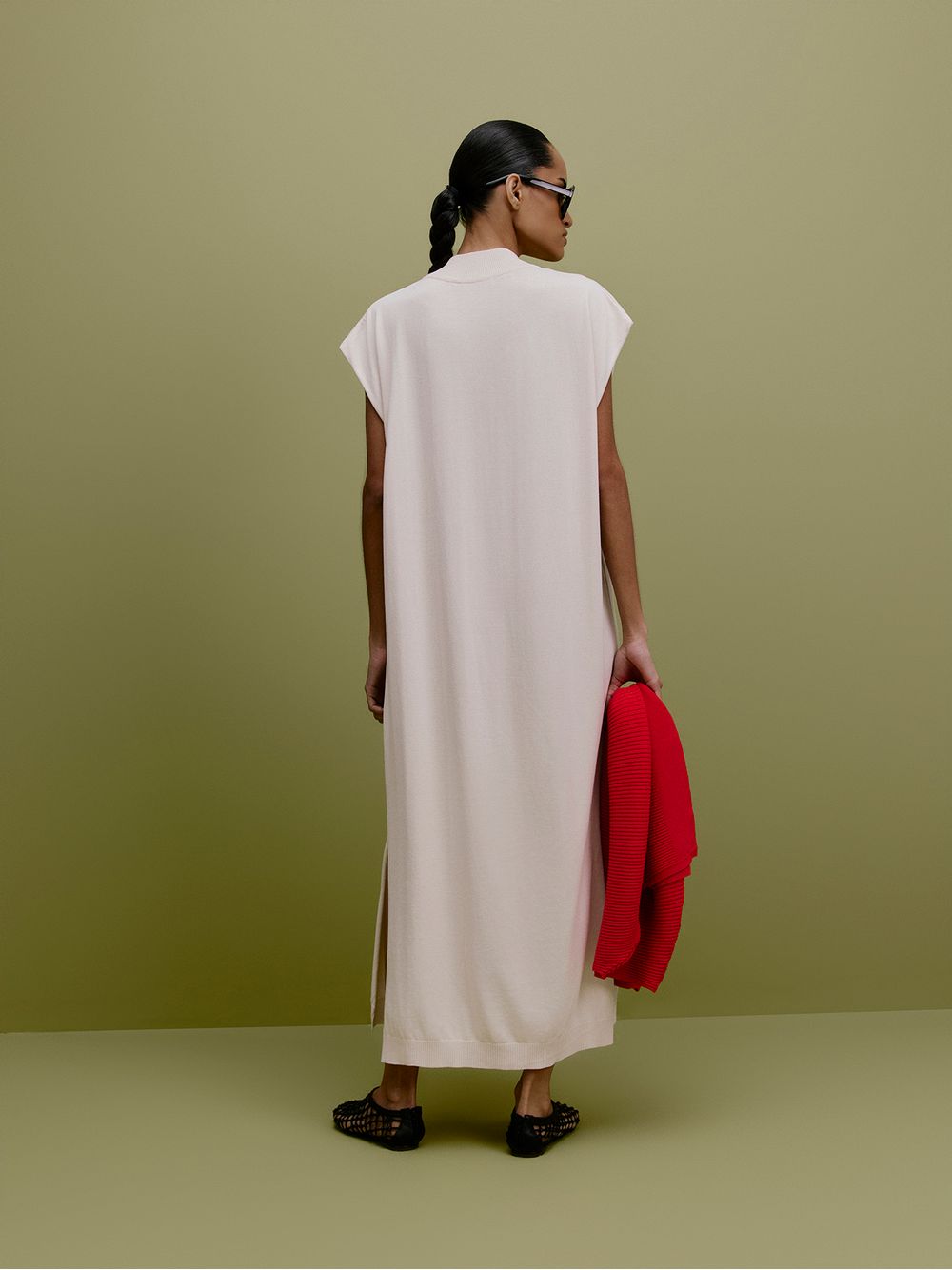 Anselmi — Vestido Longo sem Manga Cru