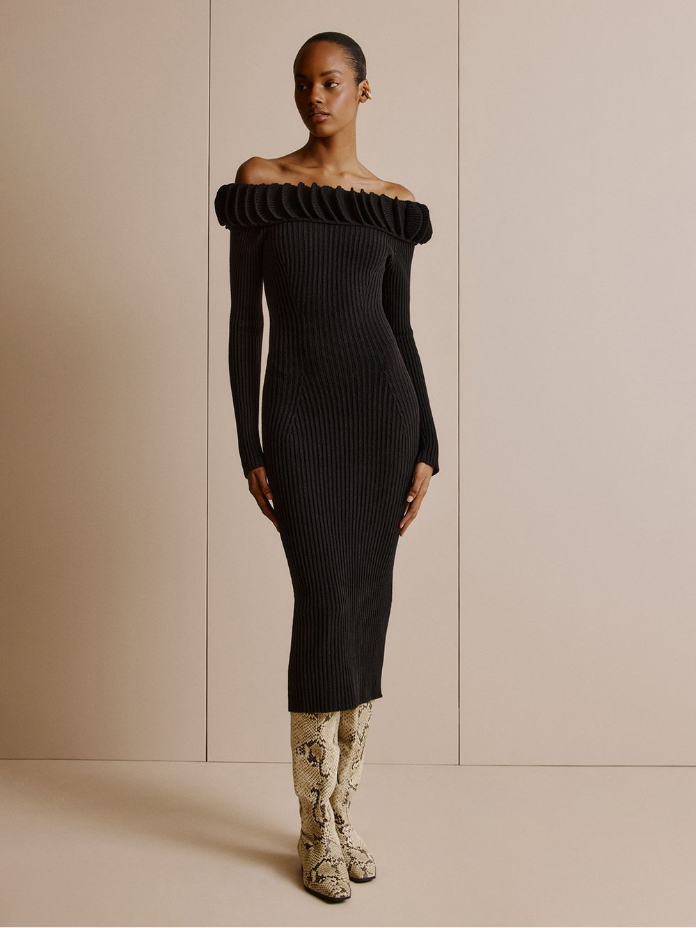 Anselmi — Vestido Pétala Preto