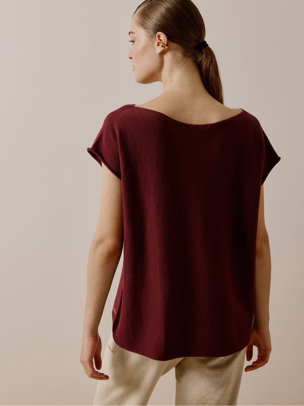 Anselmi — Blusa Ampla Decote Canoa Figo