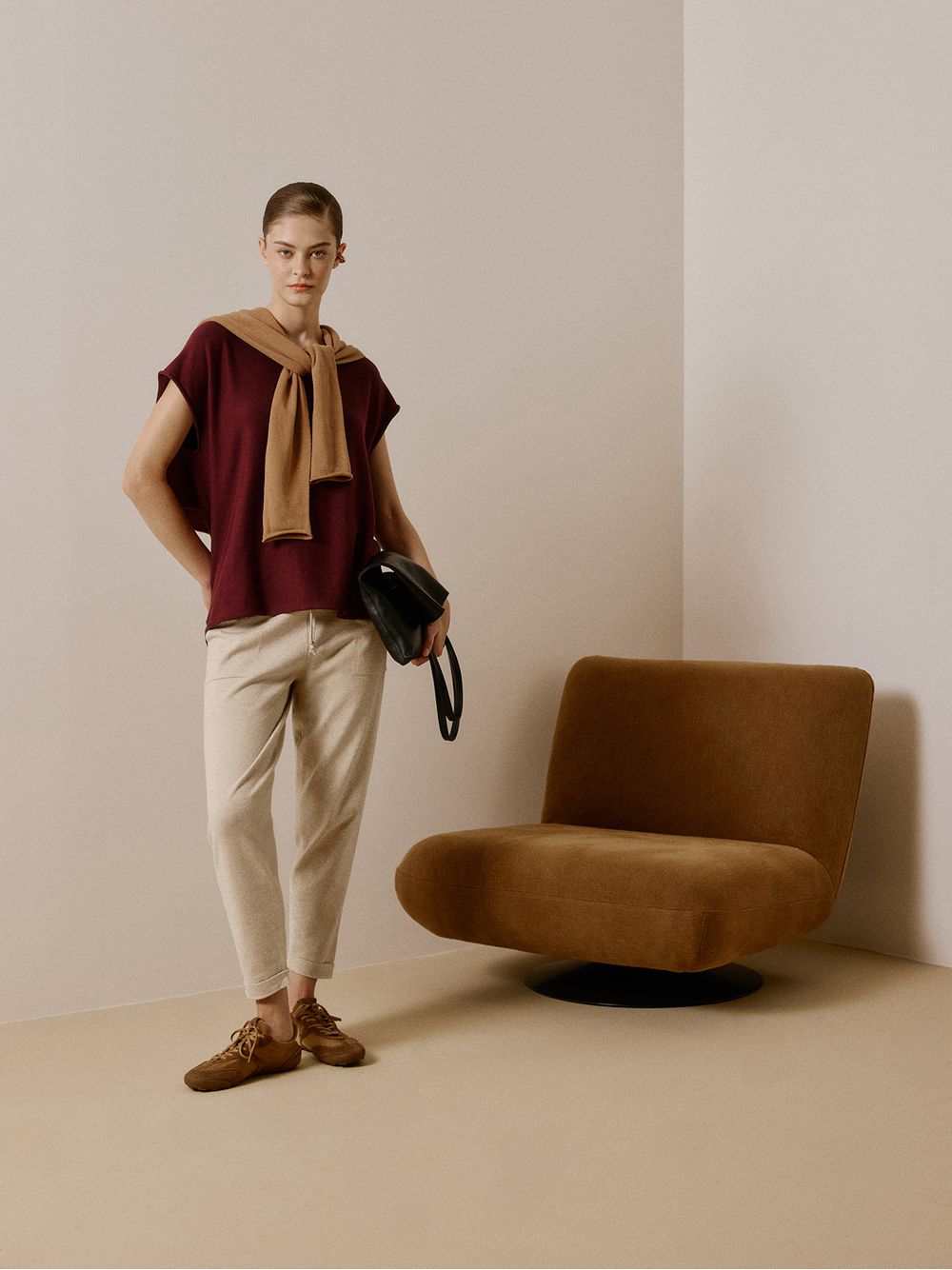 Anselmi — Blusa Ampla Decote Canoa Figo