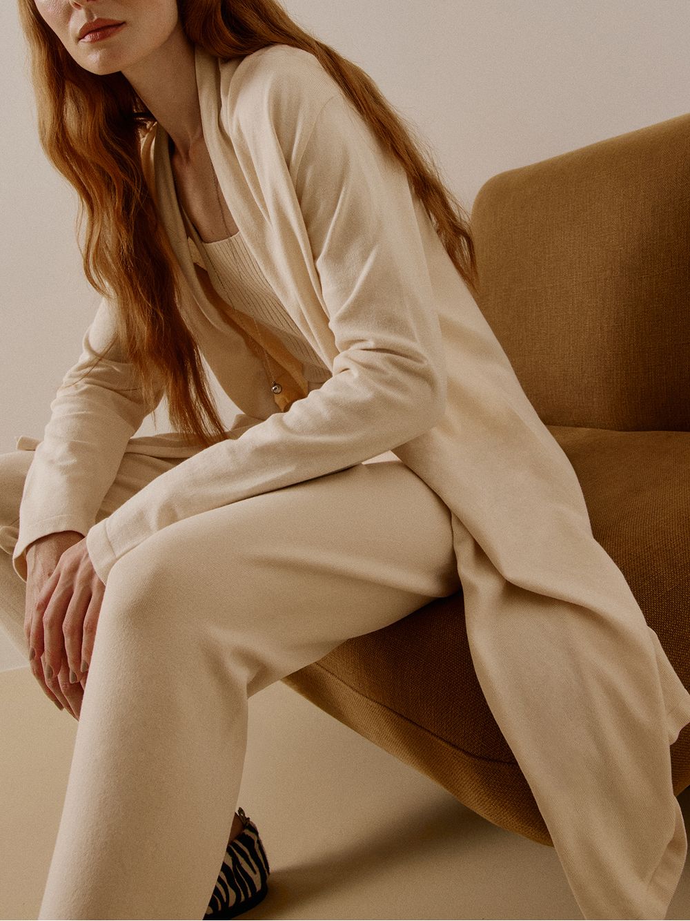 Anselmi — Cardigan Minimal Alongado Cru