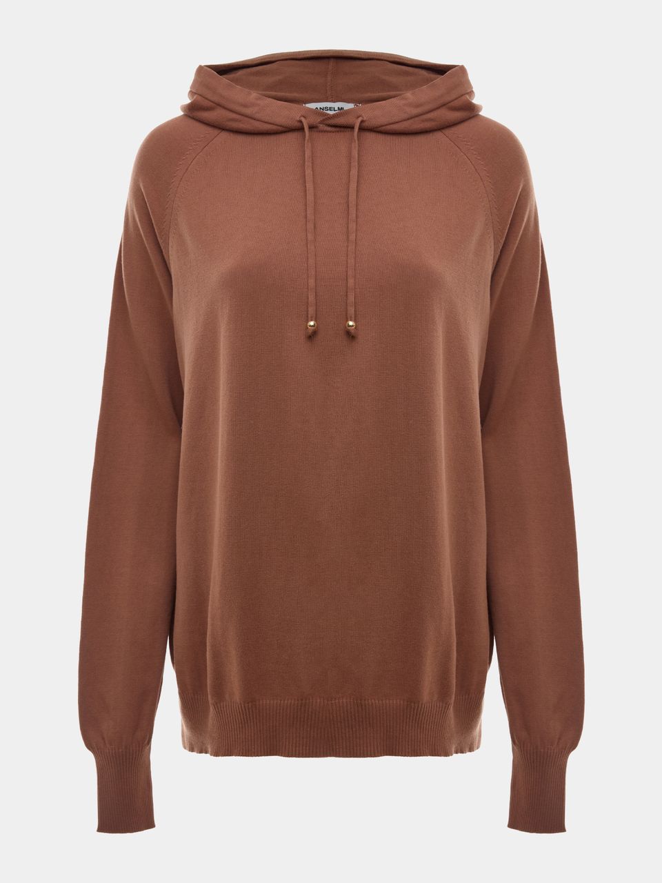 Blusa Longa de Tricô com Capuz Bombom