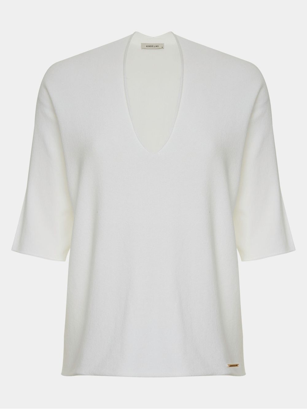 Anselmi — Blusa 3D Mangas Curtas Off White