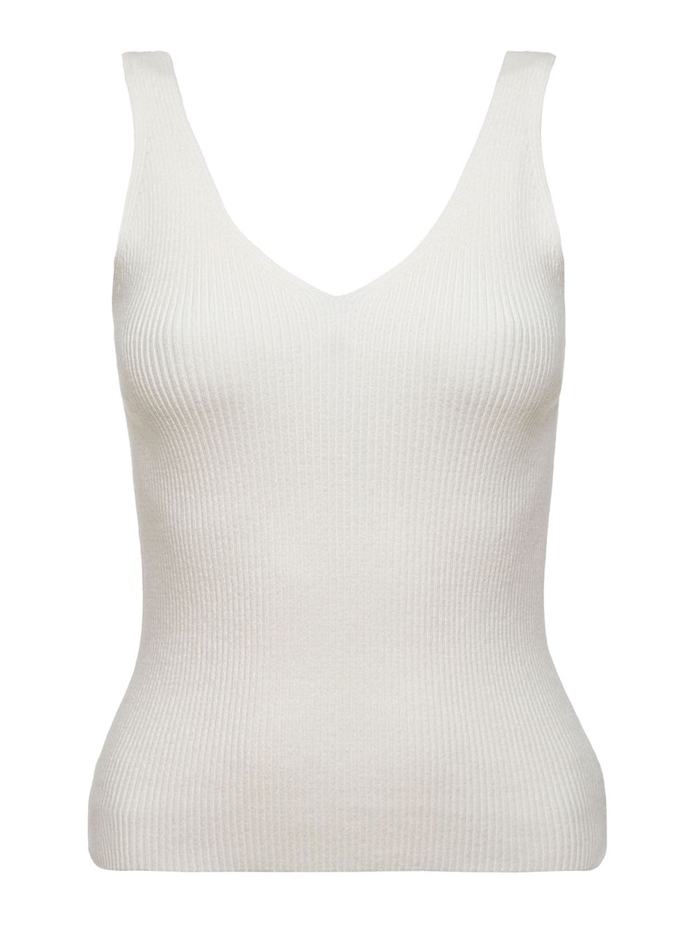 Anselmi — Regata Canelada Decote V Off White