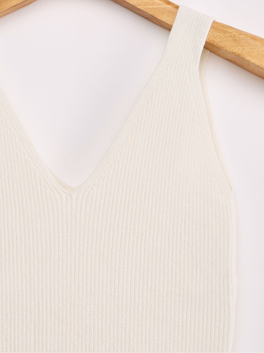 Anselmi — Regata Canelada Decote V Off White