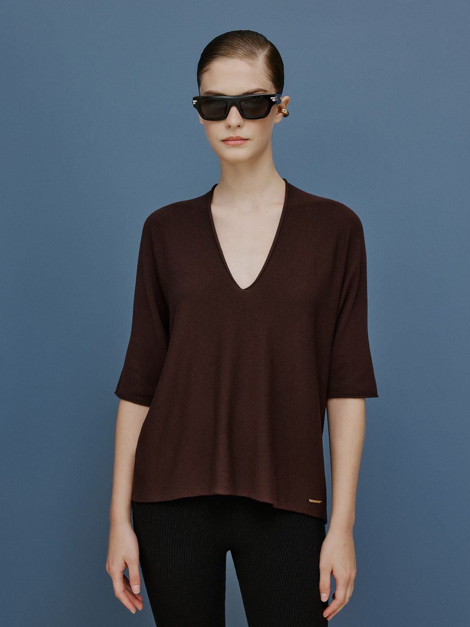 Blusa 3d Mangas Curtas Chocolate