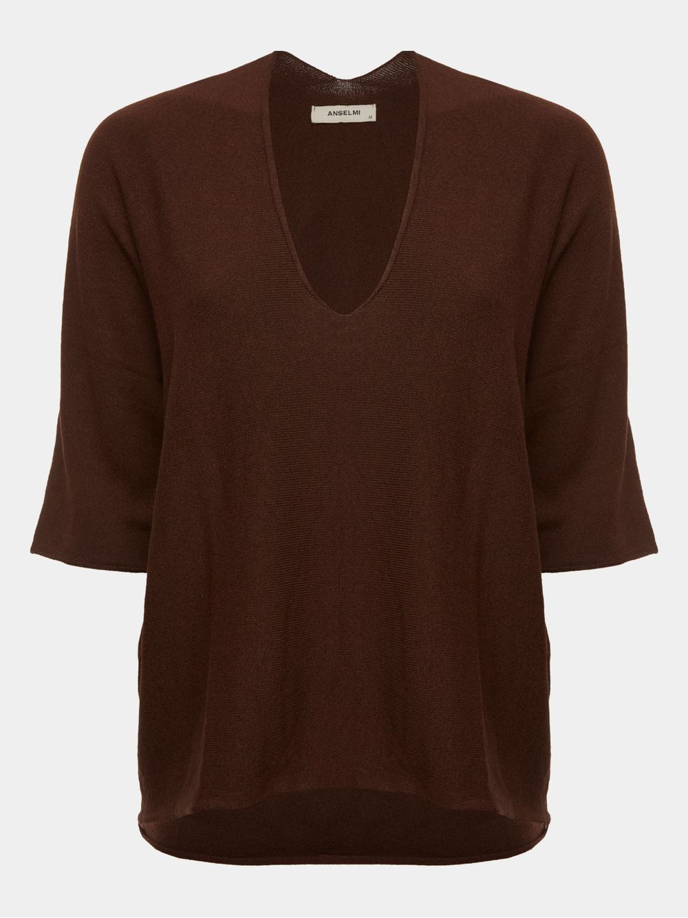 Anselmi — Blusa 3D Mangas Curtas Chocolate