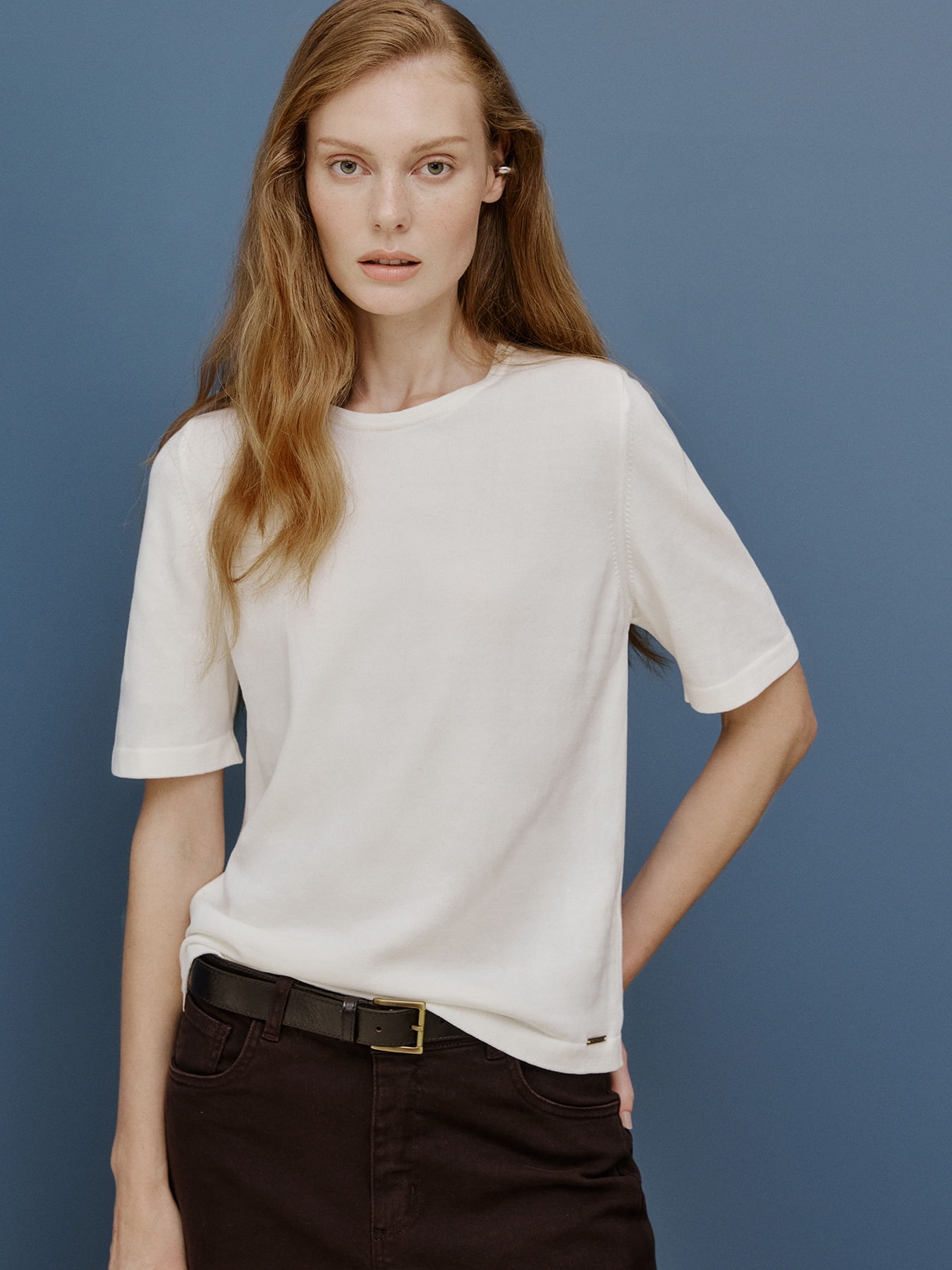 T-Shirt Basic Off White — Anselmi