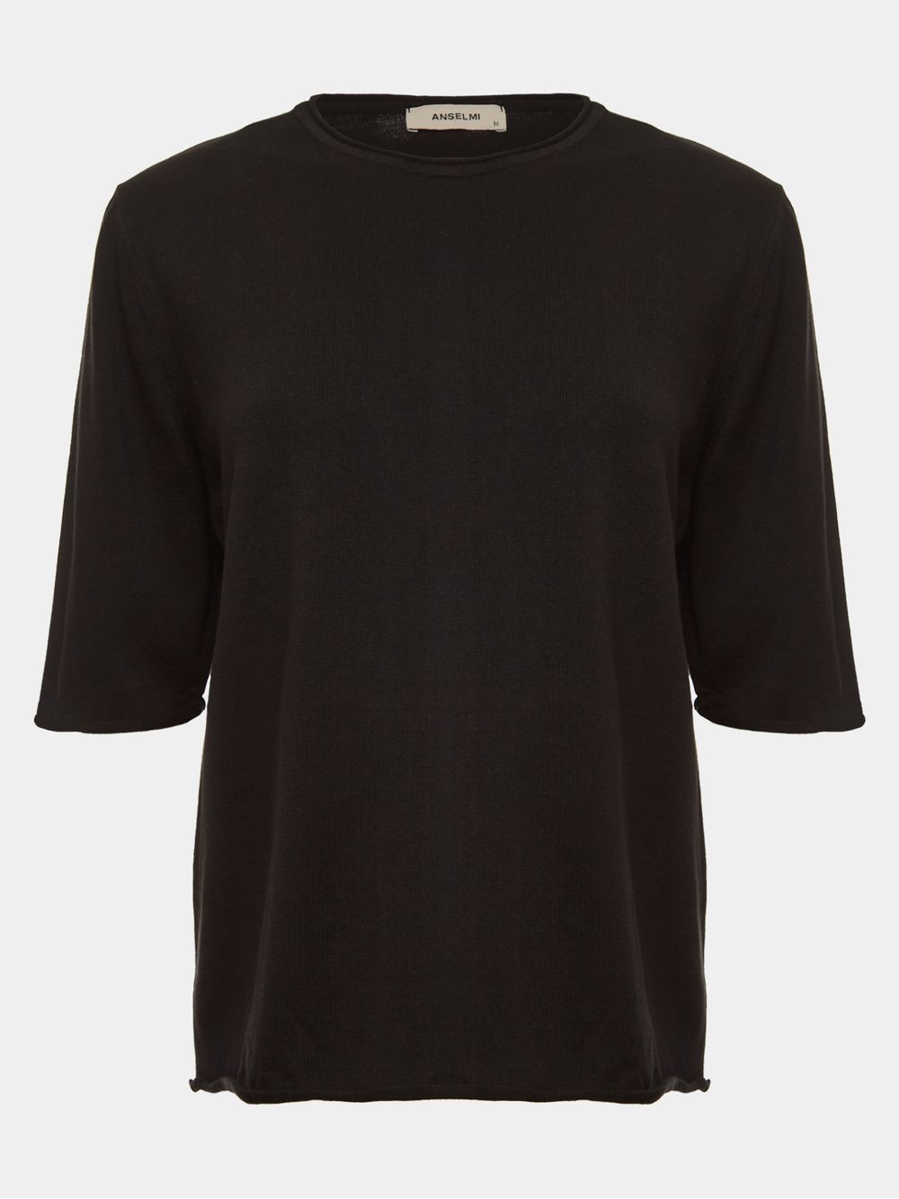 Anselmi — Blusa Básica Manga Rolinho Preto