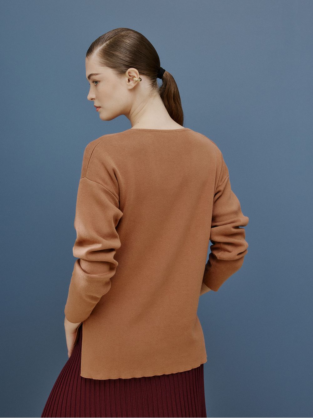 Anselmi — Blusa Minimal em Decote V Bombom