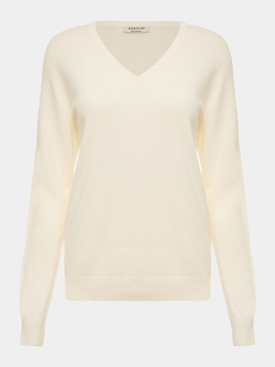 Básica 100% Cashmere Gola V Off White