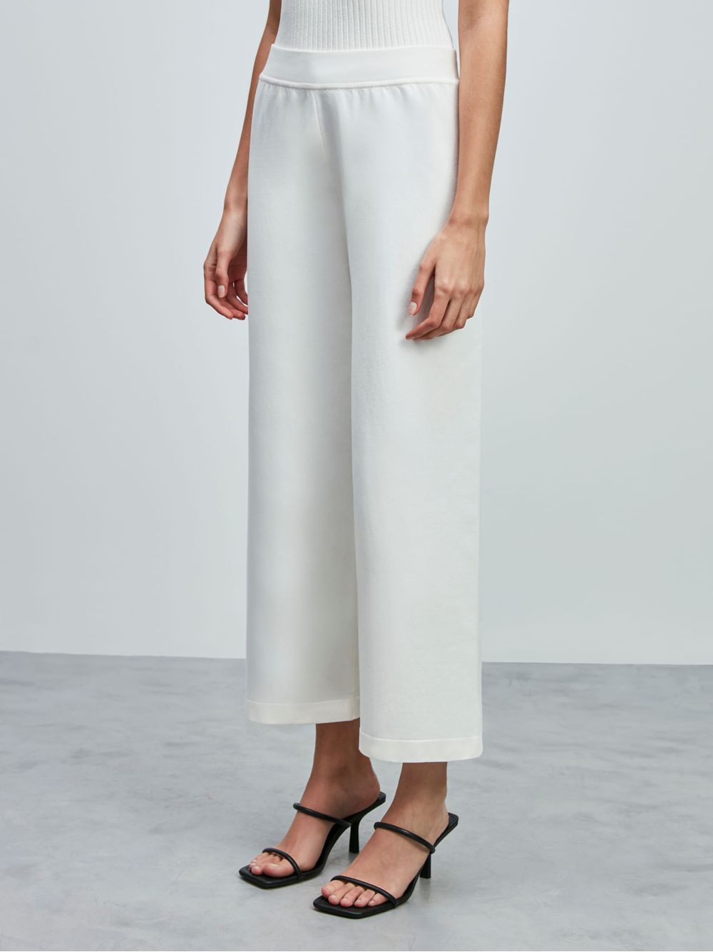 Anselmi — Pantacourt em Tricô Off White