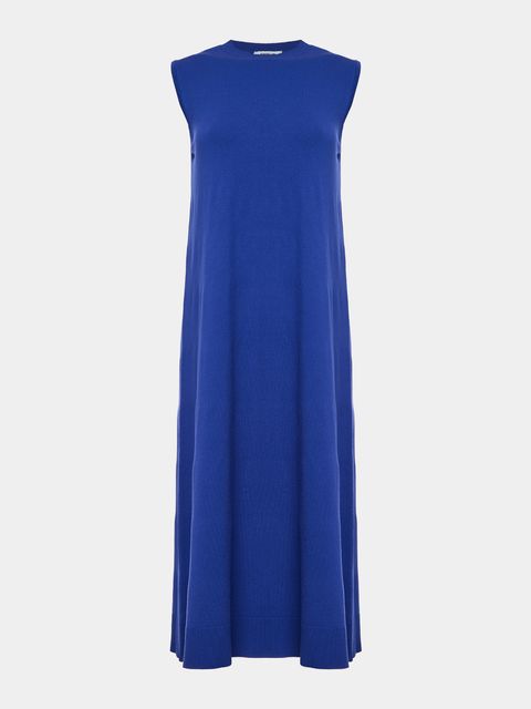 Vestido Midi Sem Mangas Azul Abissal — Anselmi