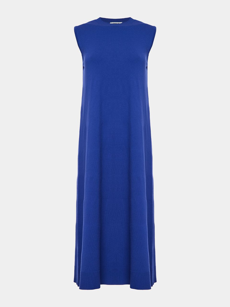 Vestido Midi Sem Mangas Azul Abissal