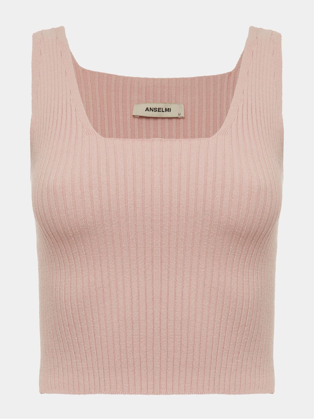 Anselmi — Top Cropped Decote Quadrado Blush