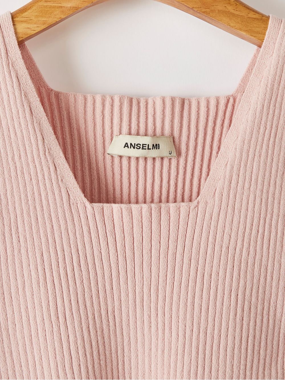 Anselmi — Top Cropped Decote Quadrado Blush