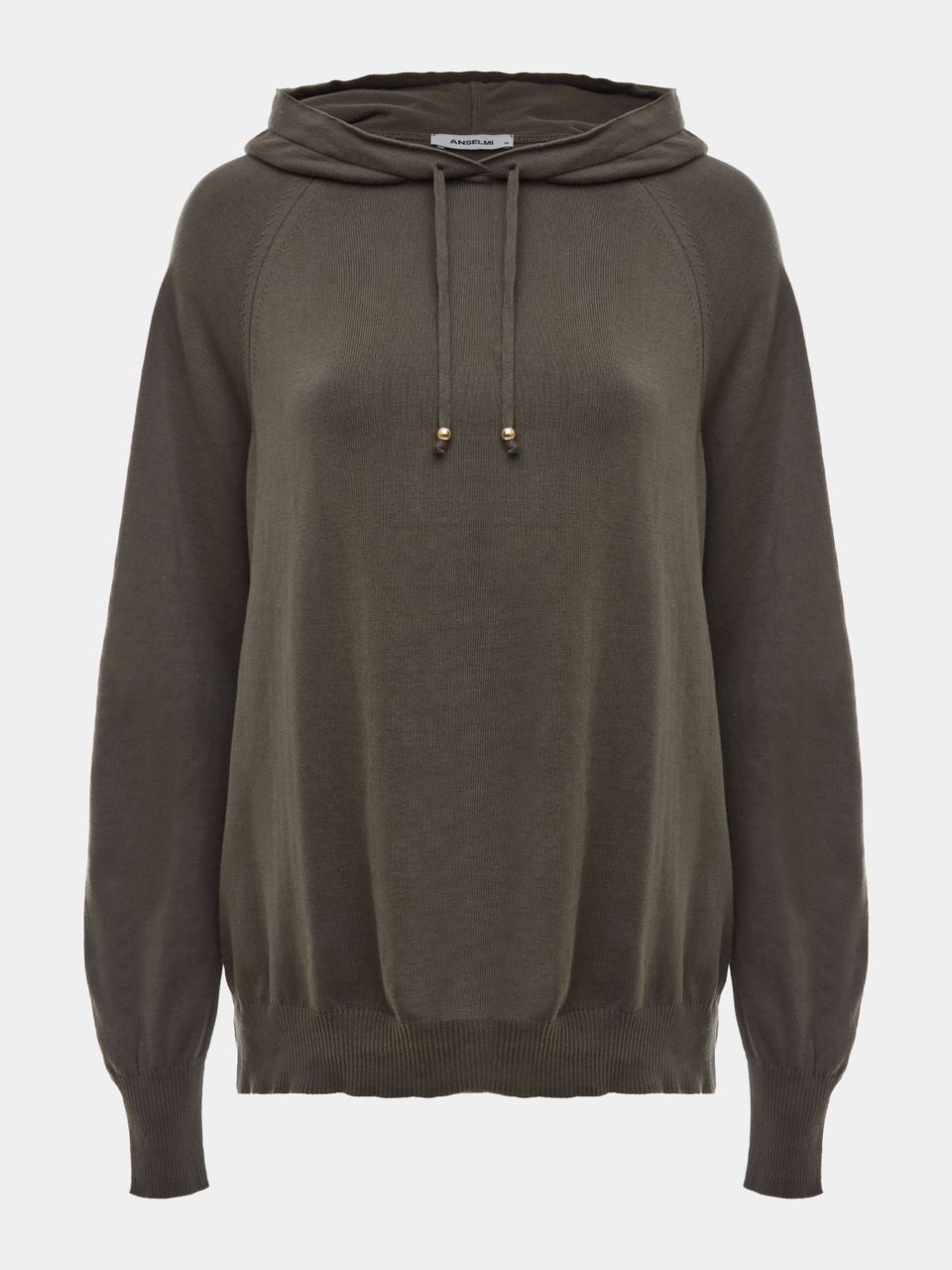 Blusa Longa de Tricô com Capuz Militar