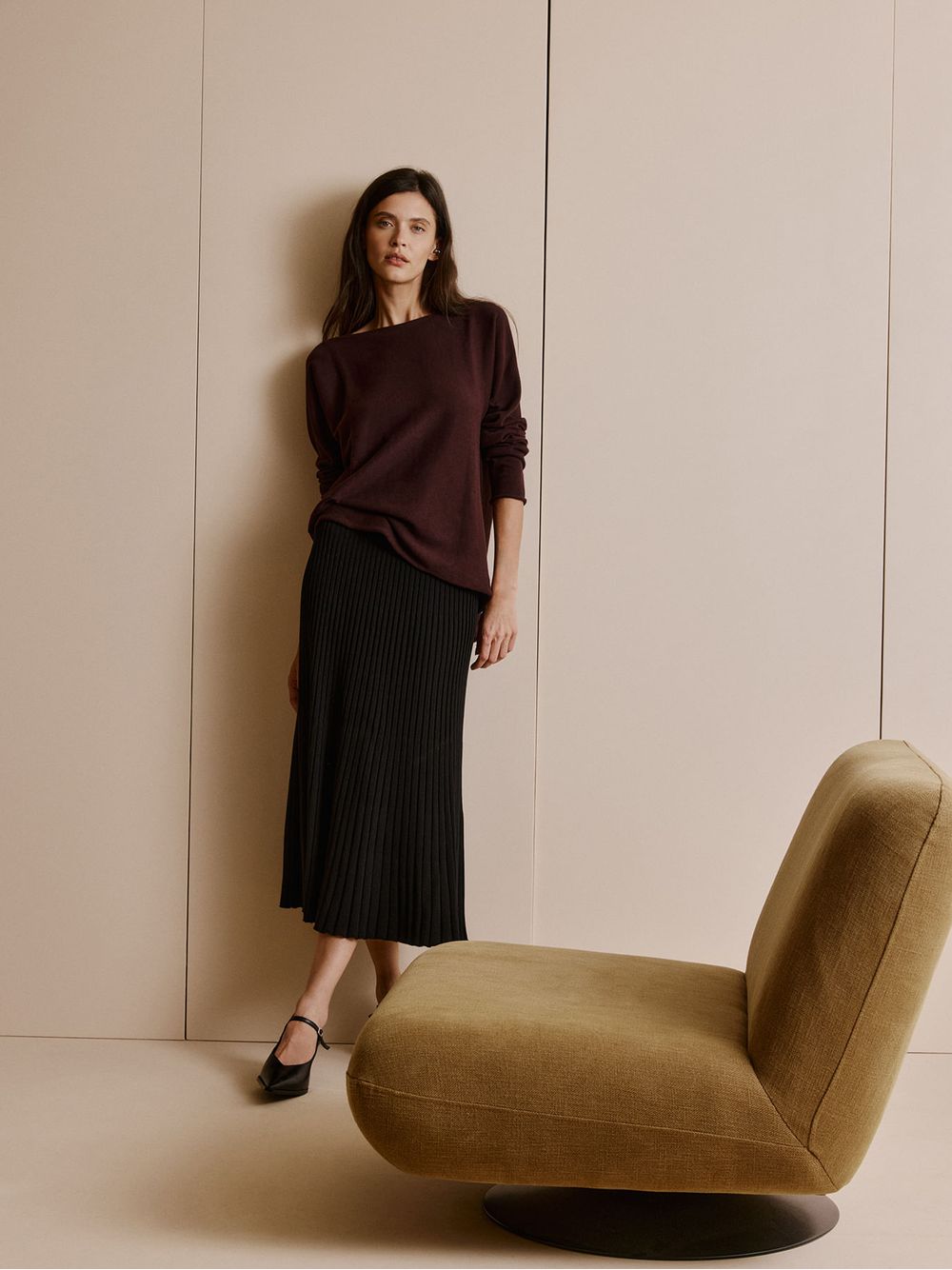 Anselmi — Blusa 3D Consuelo Chocolate