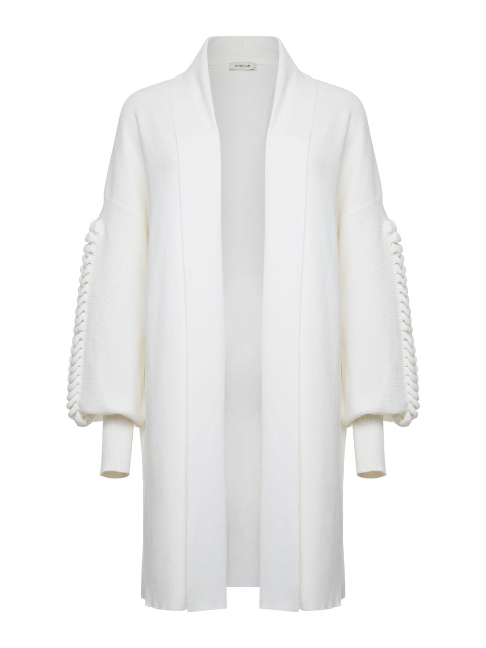 Anselmi — Casaco Alongado Com Tranças Off white
