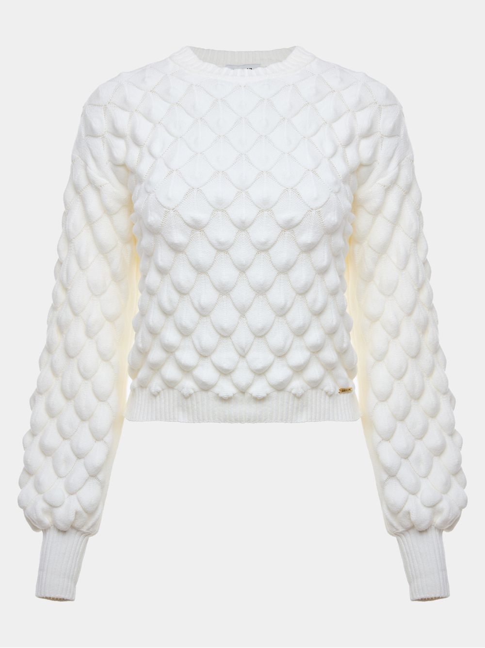 Anselmi — Blusa Manga Longa Escamas Off White