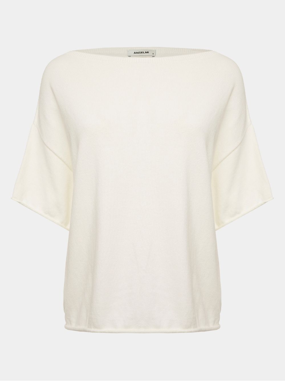 Anselmi — Blusa Básica Decote Canoa Off white