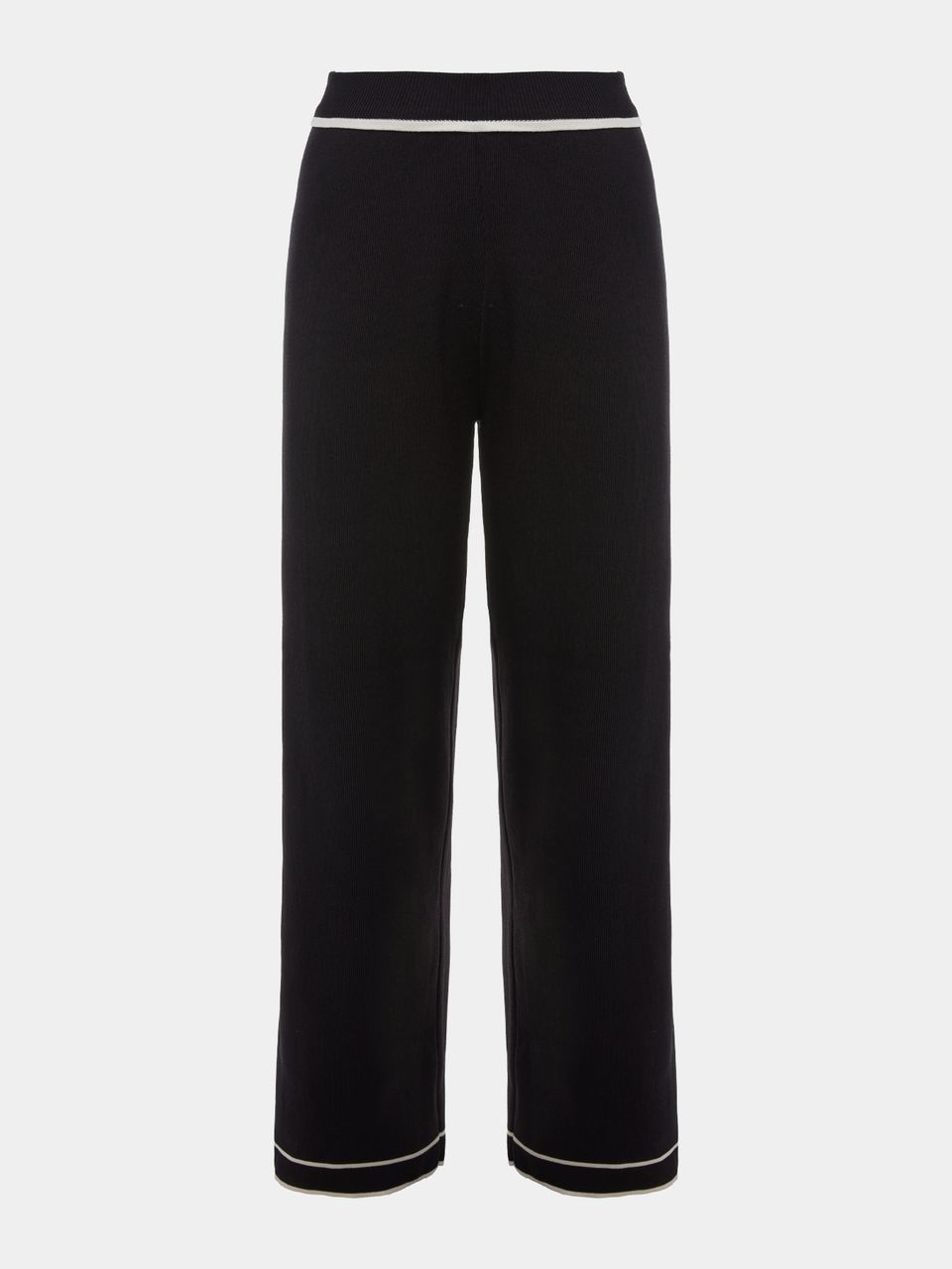 Calça de Tricô em Modal com Viés Preto