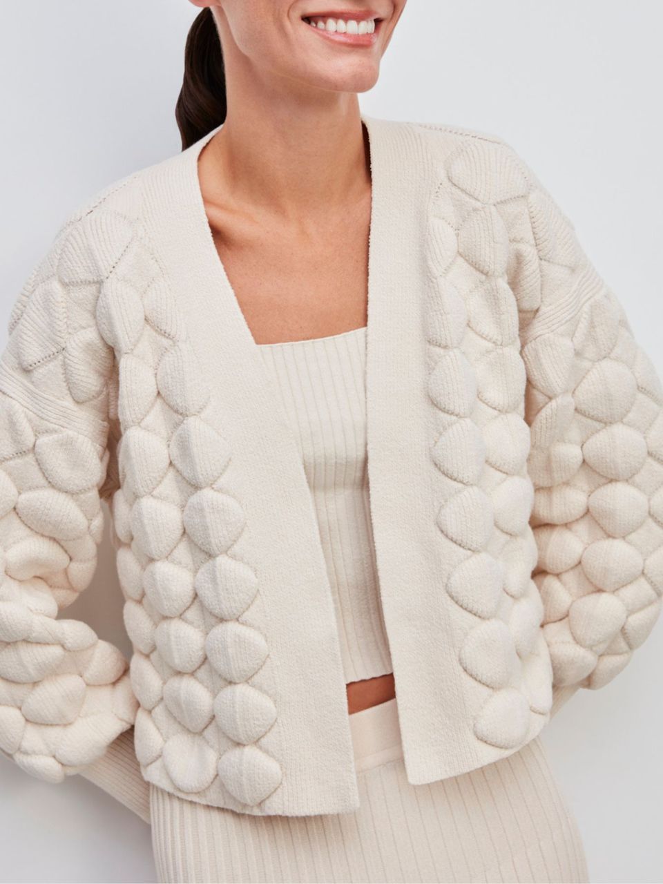 Casaco Maxi Bolas Cru