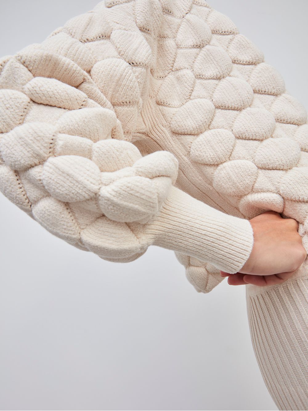 Anselmi — Casaco Maxi Bolas Cru