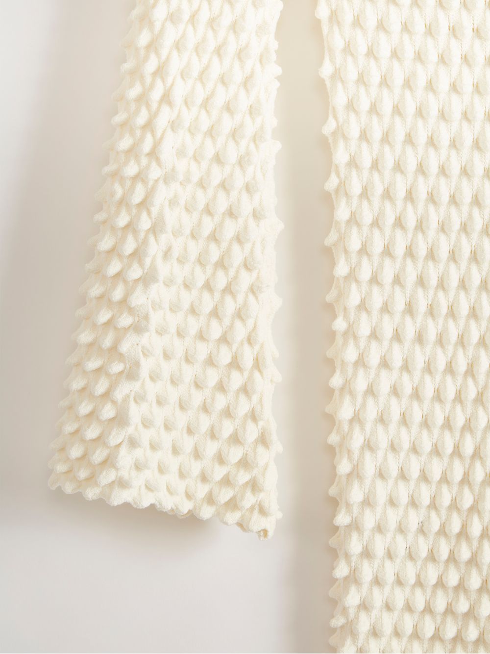 Anselmi — Vestido Assimétrico Colméia Off White