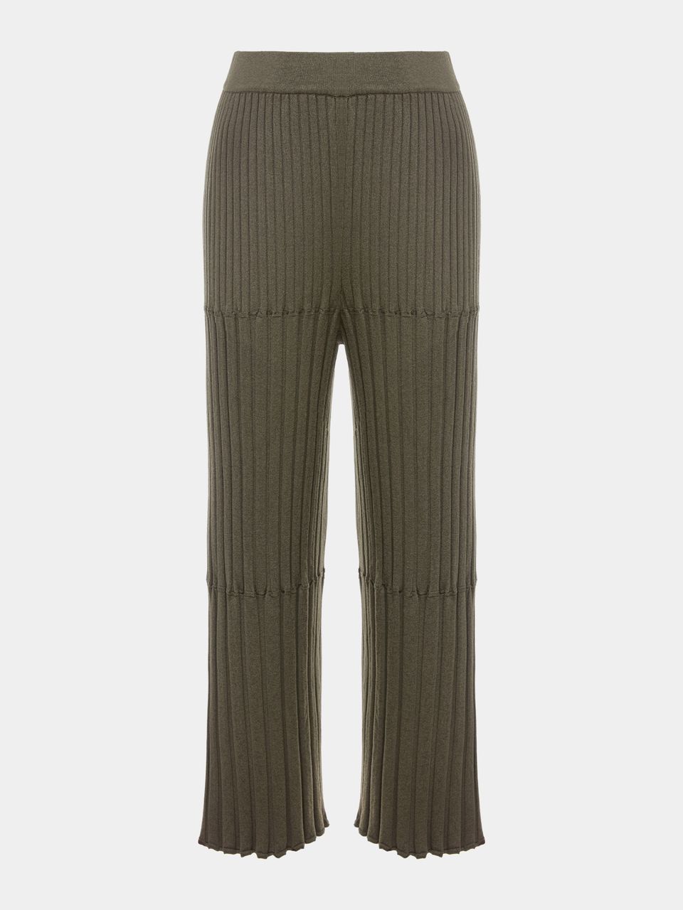 Calça de Tricô em Modal Canelada Militar