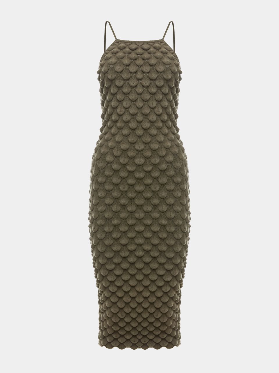 Vestido Midi Escamas Militar