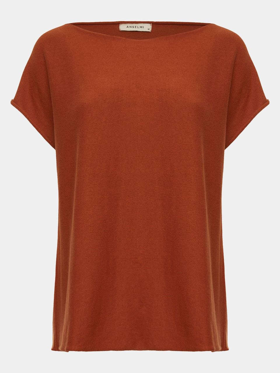 Blusa Ampla Decote Canoa Ferrugem