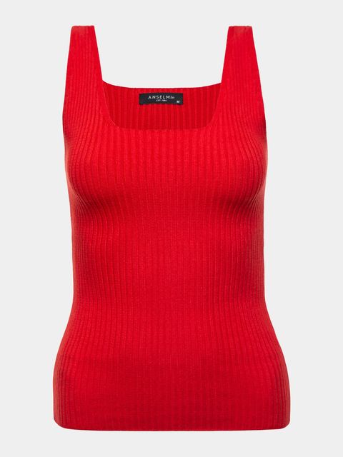 Regata Decote Quadrado Vermelho — Anselmi
