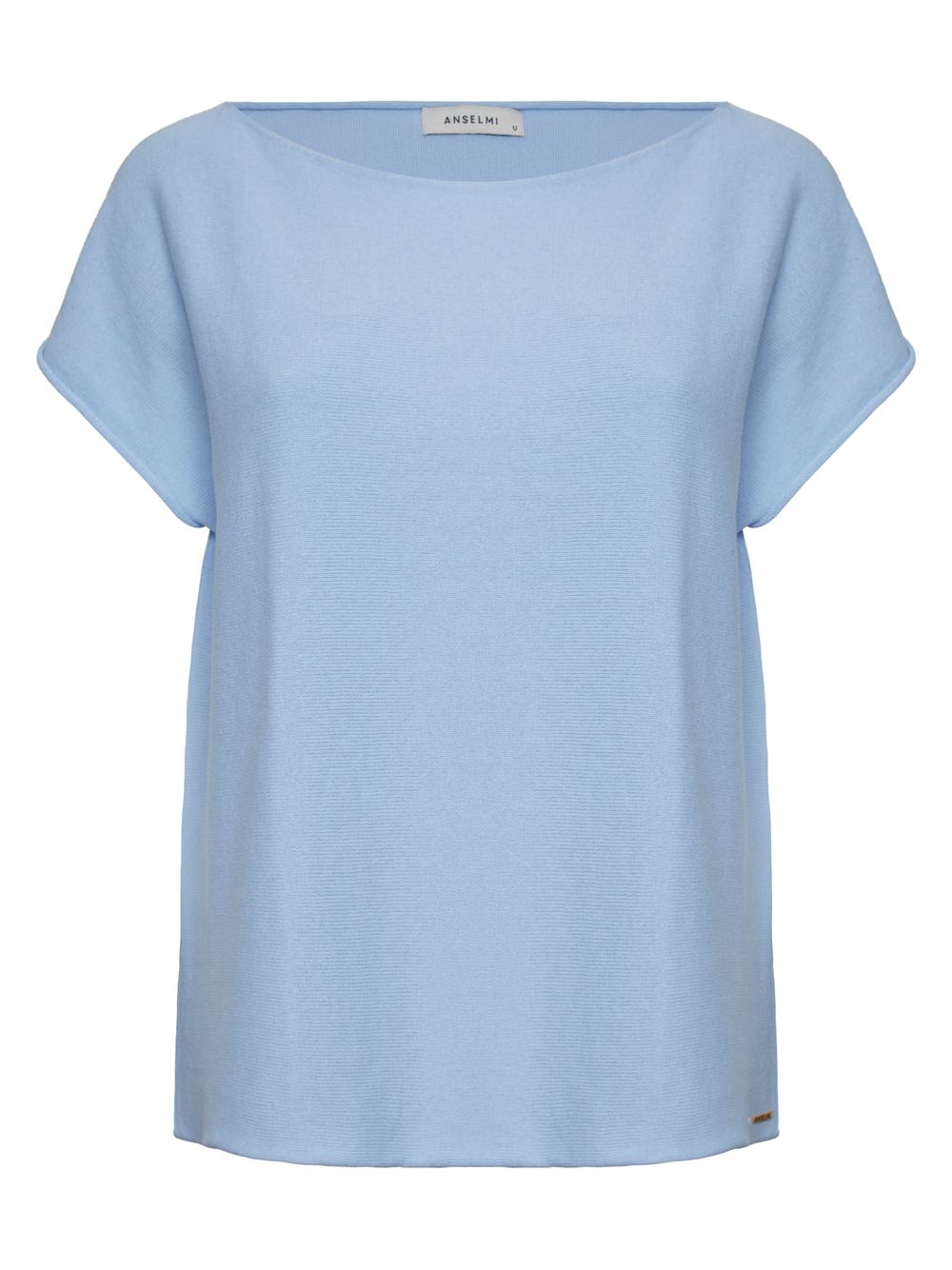 Anselmi — Blusa Ampla Decote Canoa Azul Celeste