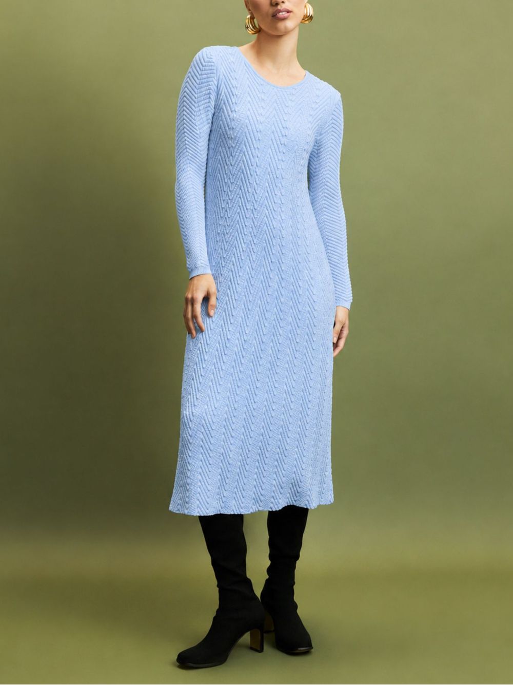 Anselmi — Vestido Midi Azul Gelo