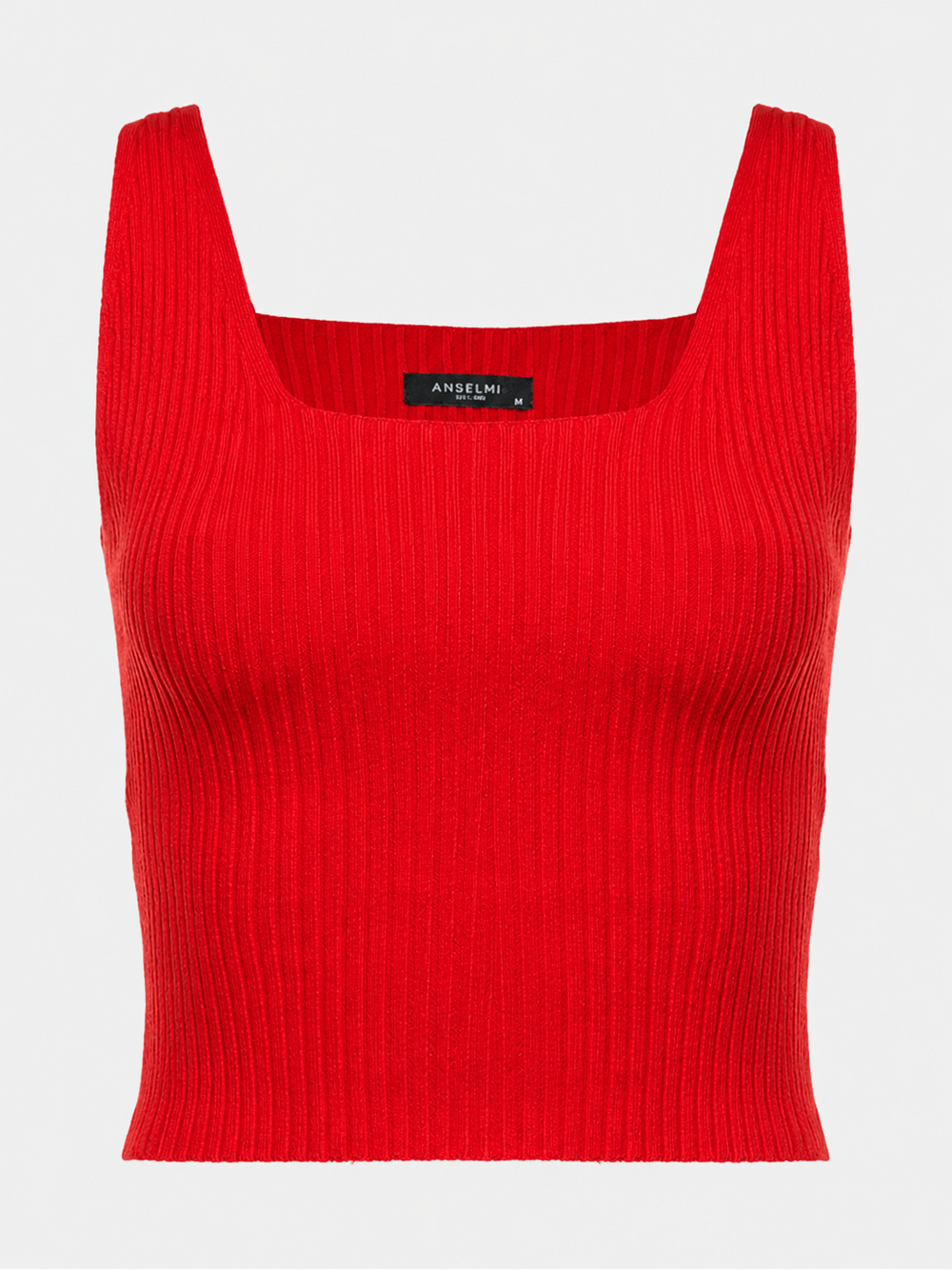 Anselmi — Top Cropped Decote Quadrado Vermelho