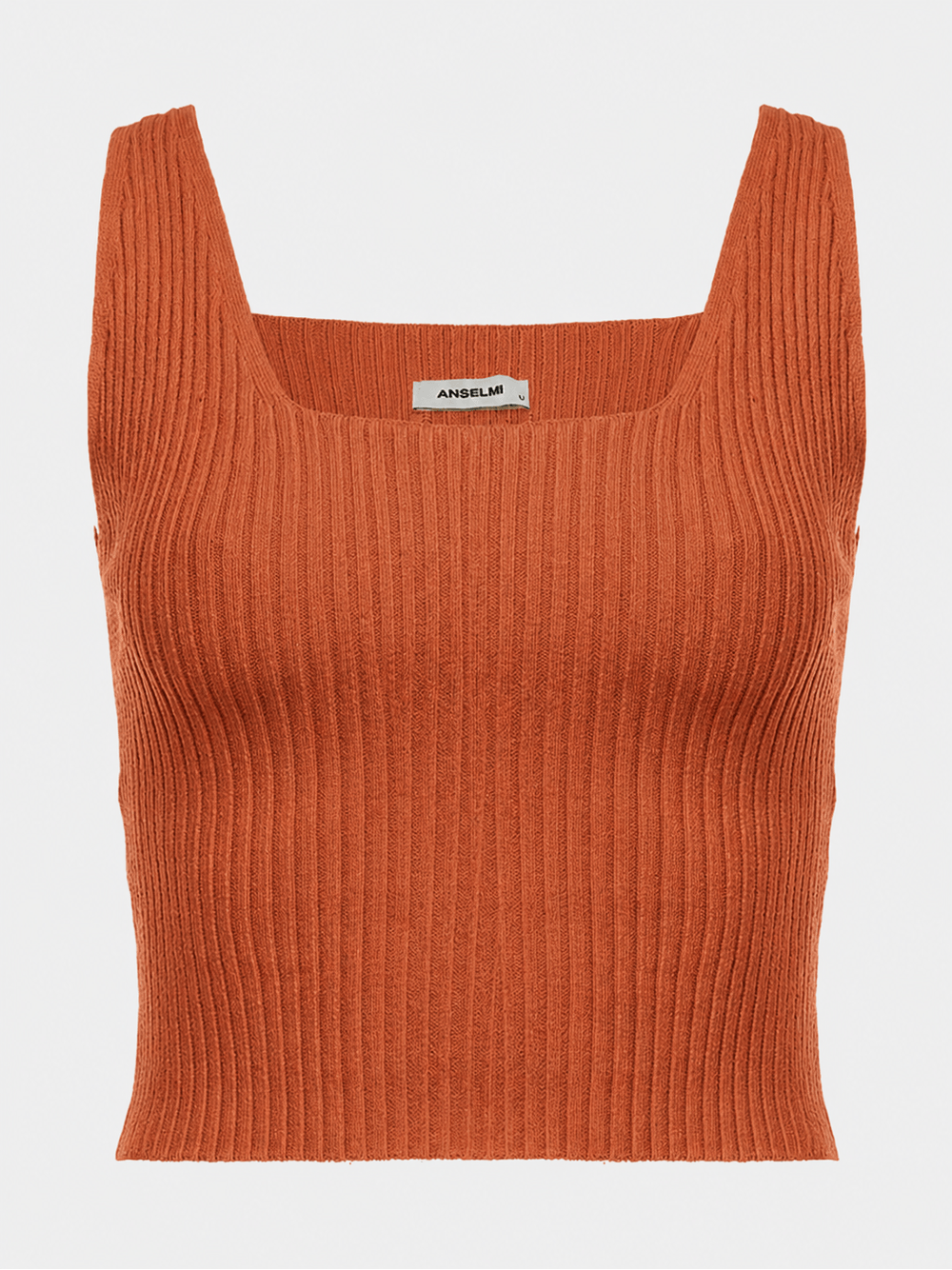 Anselmi — Top Cropped Decote Quadrado Canela