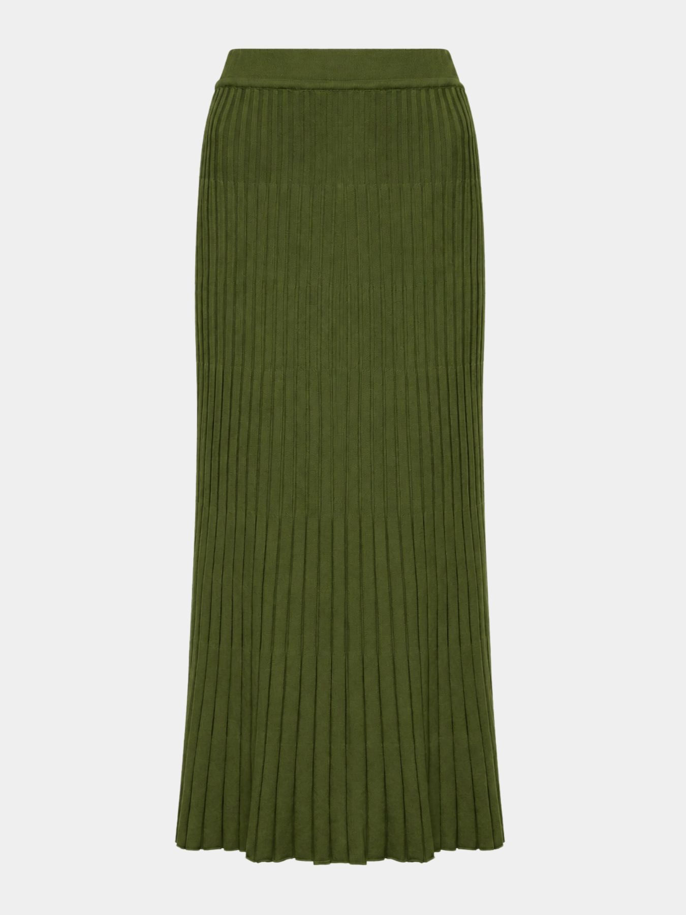 Saia Midi Plissada Matcha — Anselmi