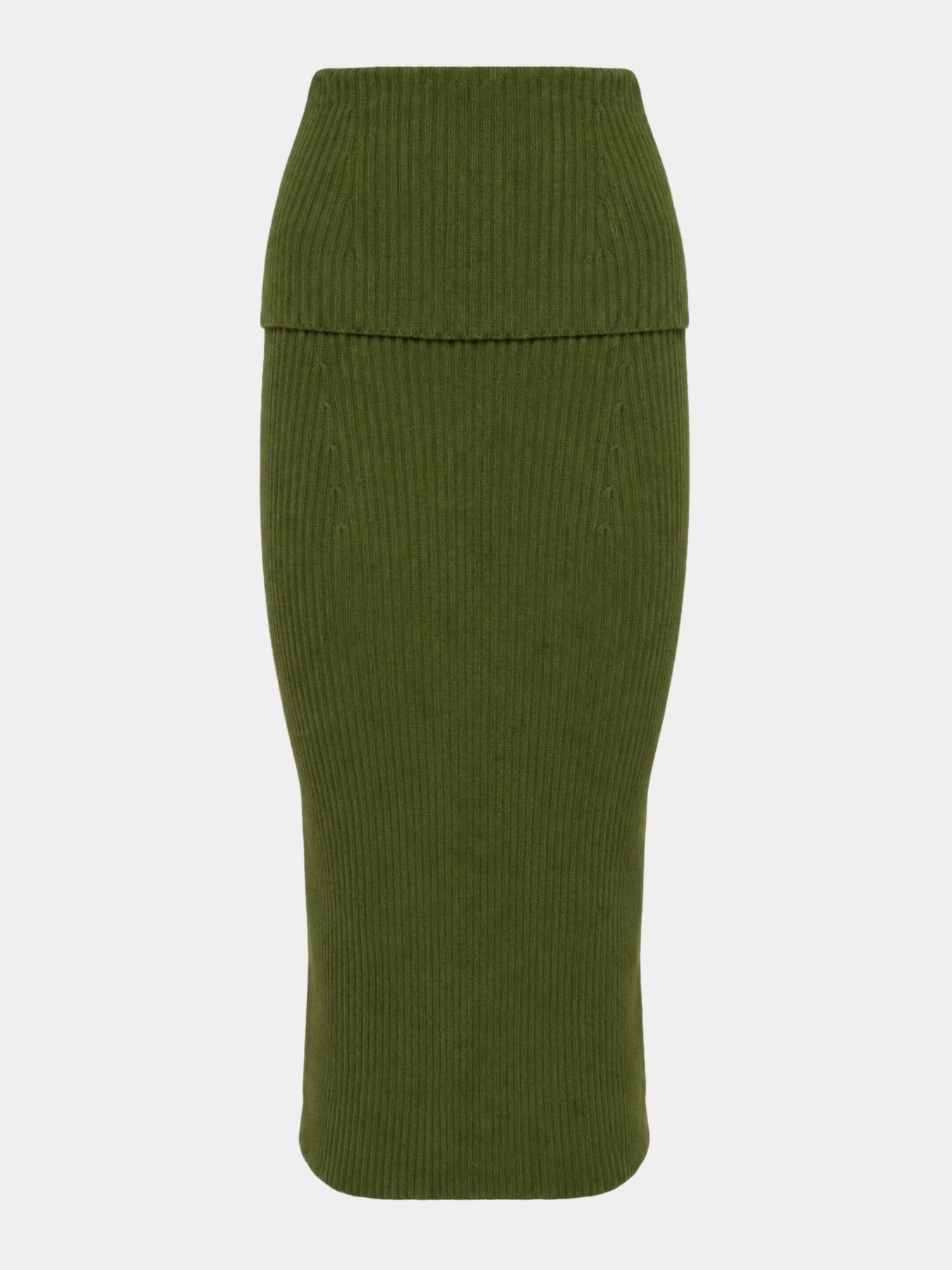 Saia Midi Canelada Matcha — Anselmi